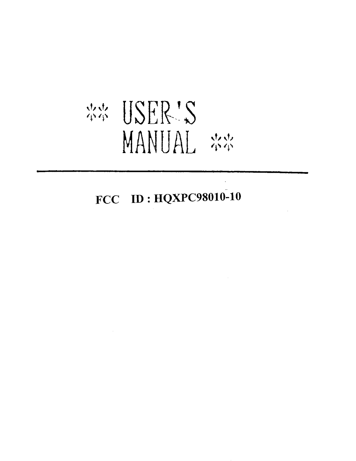 Sysgration PC98010 10 Users Manual