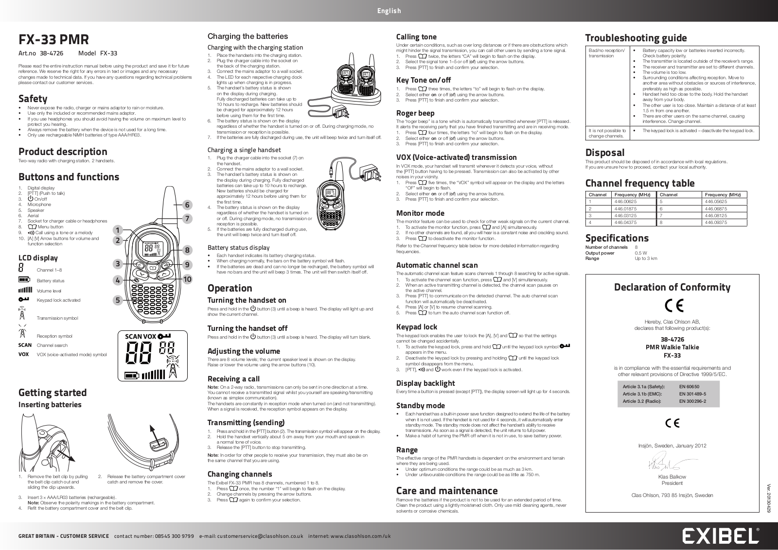 Exibel FX-33, FX-33 PMR User Manual