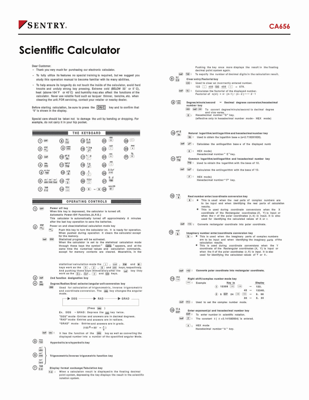 Sentry Industries CA656 User Manual