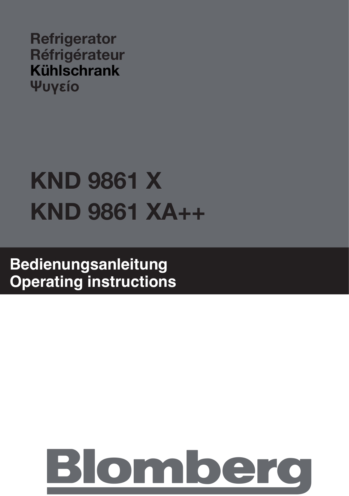 Blomberg KND 9861 X, KND 9861 XA++ User Manual