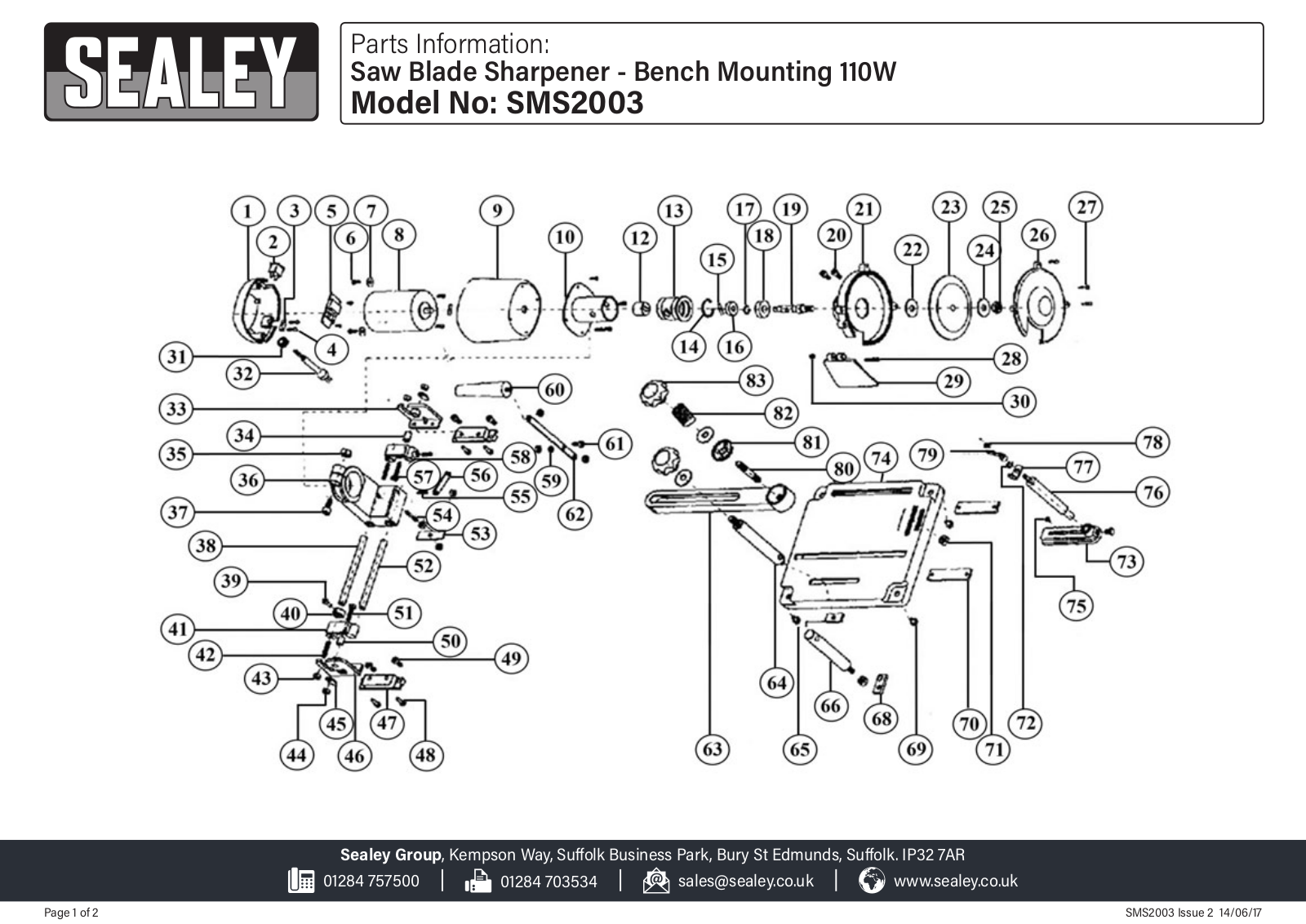 Sealey SMS2003 Parts Listing - ManualMachine.com
