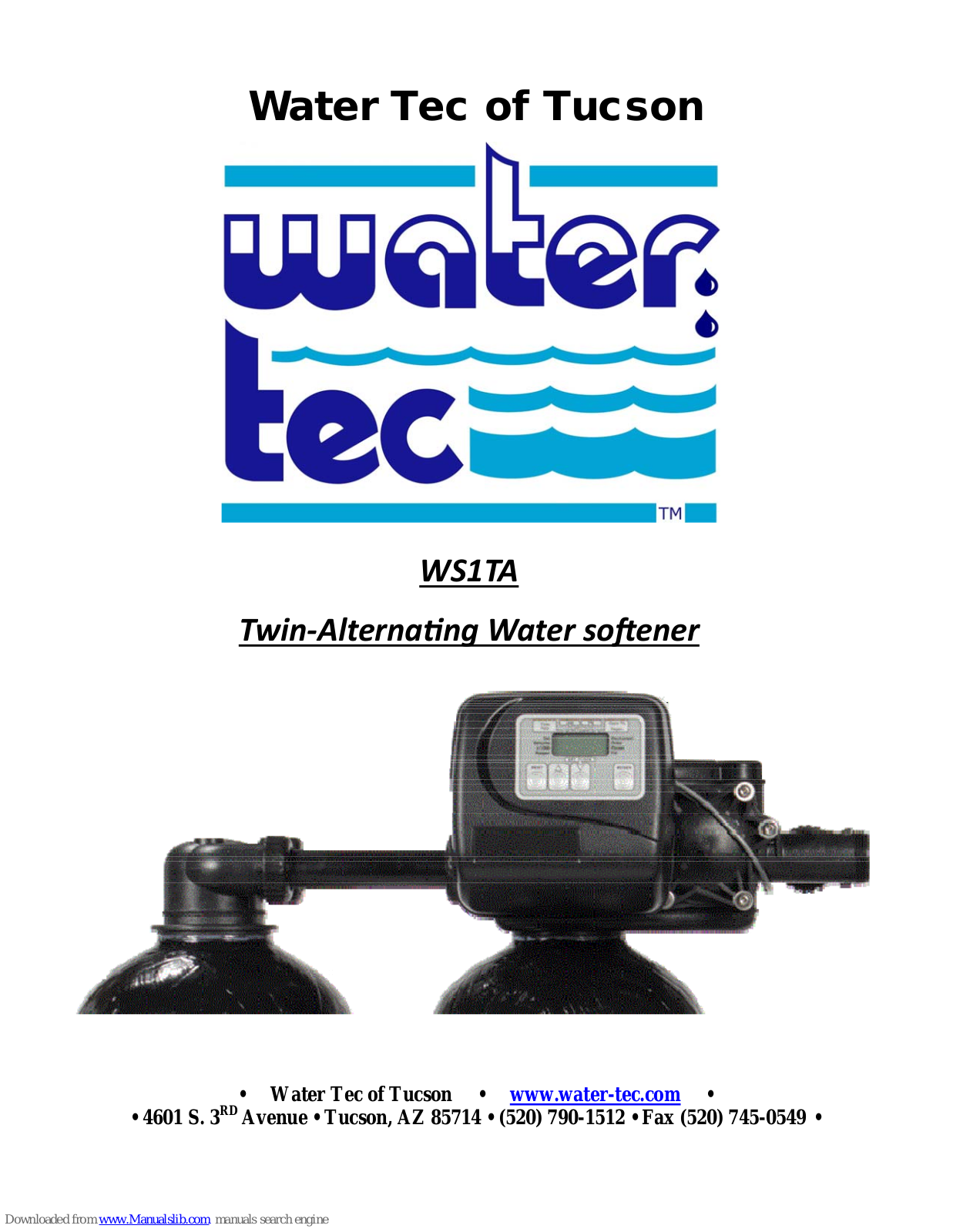 Water Tec WS1TA Owner's Manual