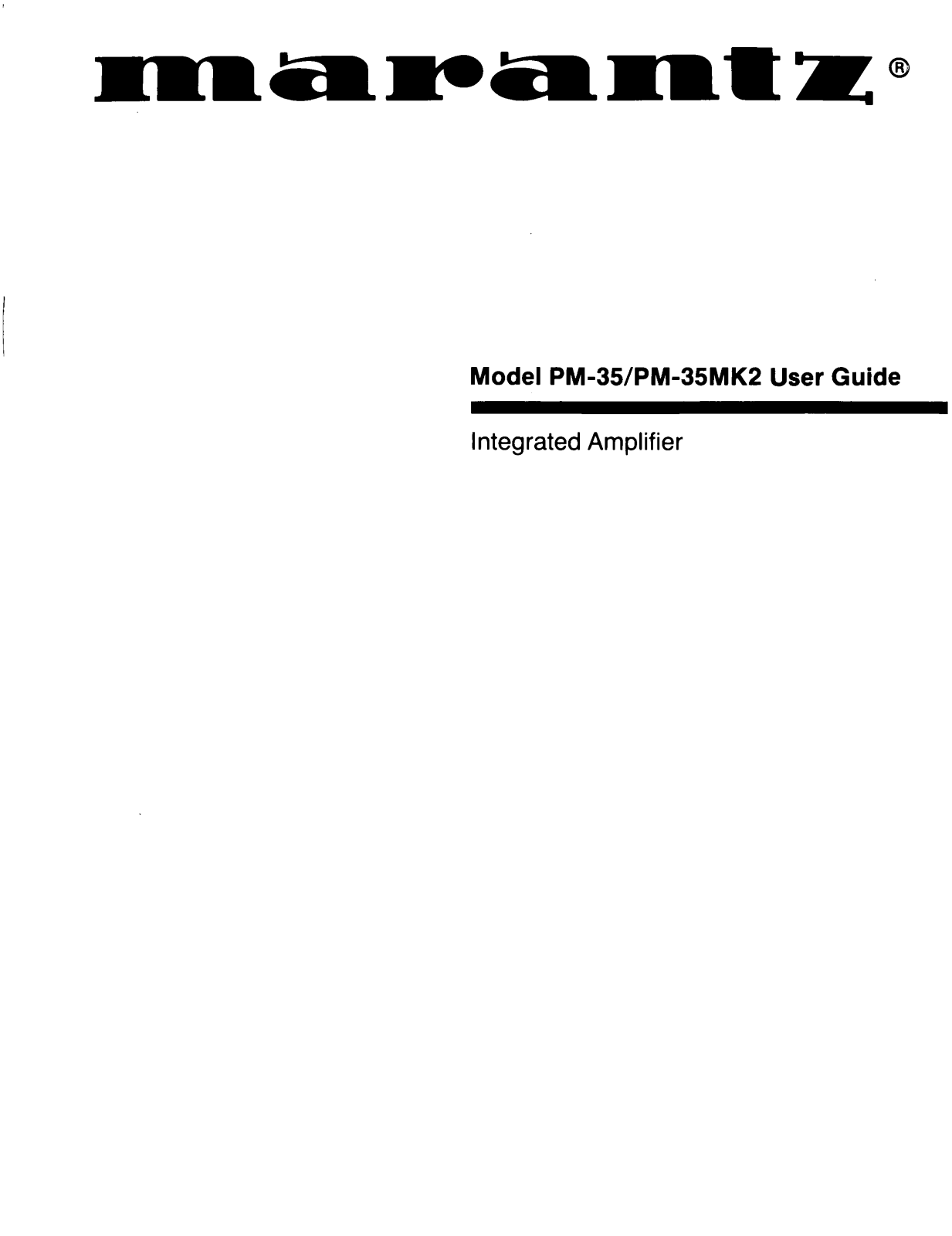 Marantz PM-35-MkII Owners Manual