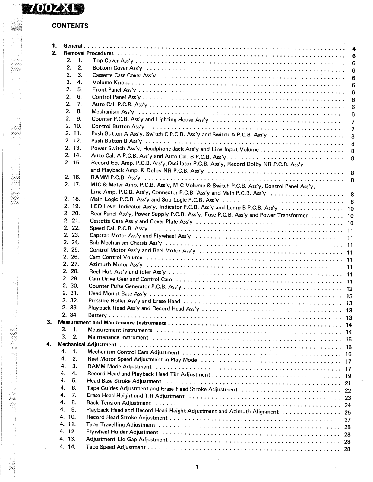 Nakamichi 700-ZXL Service manual