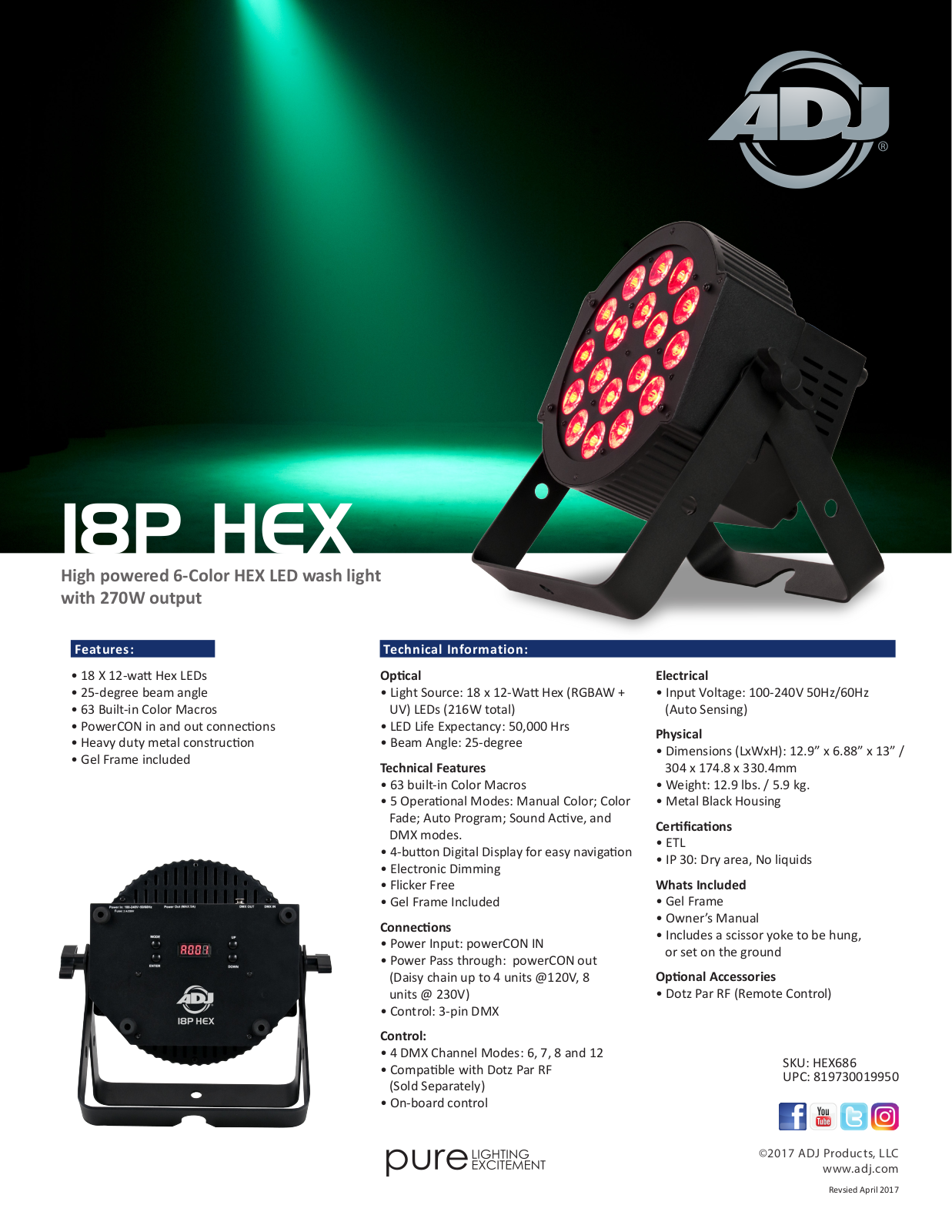 ADJ 18P Hex User Manual