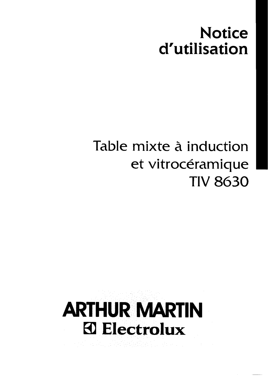 Arthur martin TI8630 User Manual