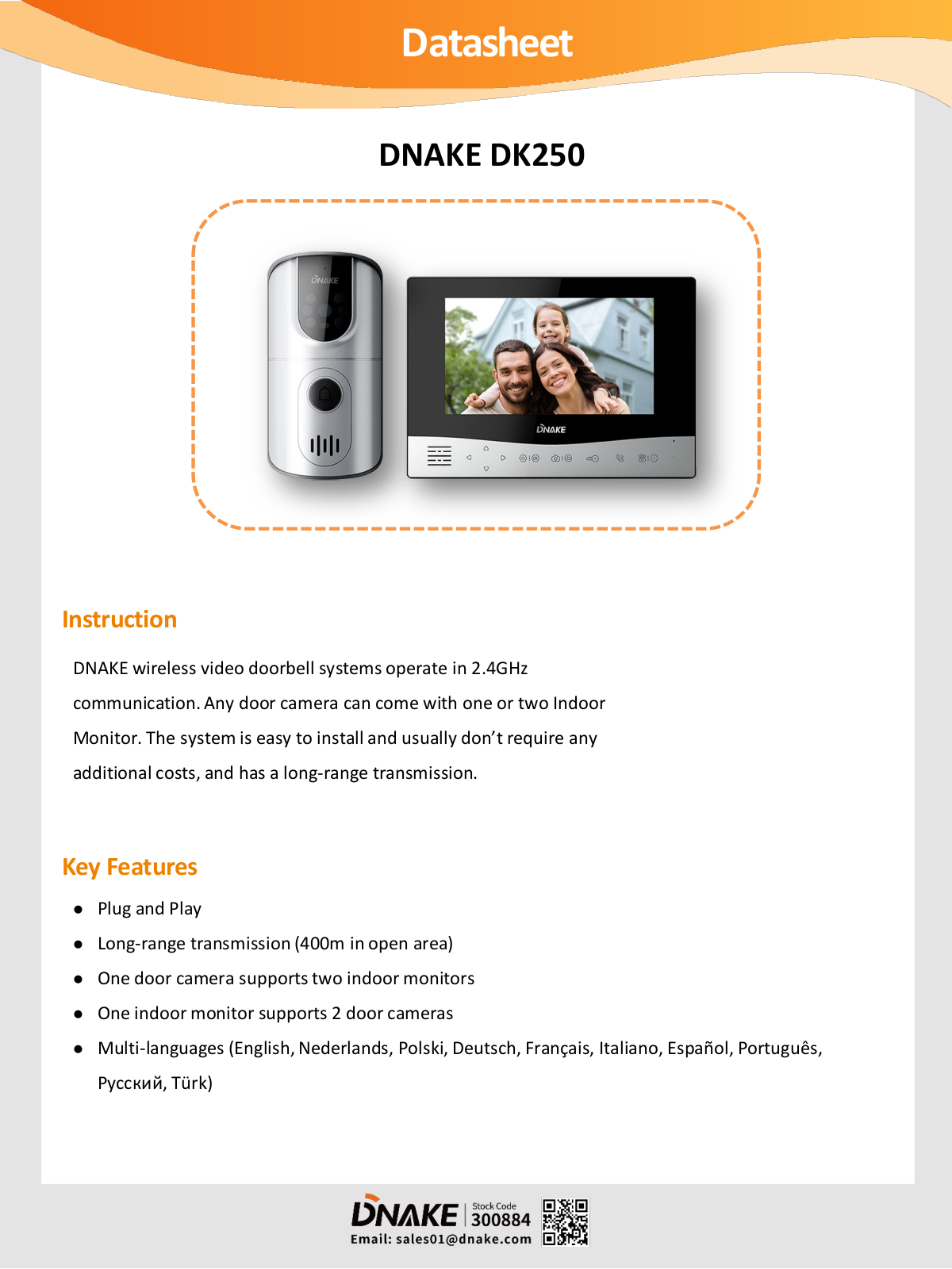 DNAKE DNAKE DK250 Datasheet - ManualMachine.com
