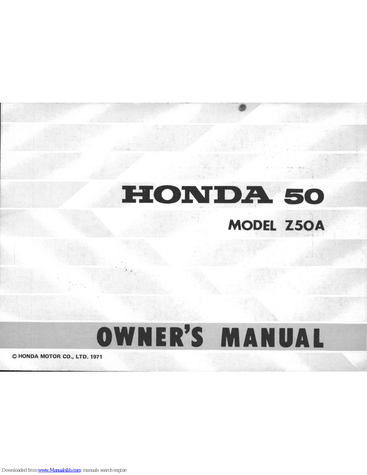 Honda MiniTrail Z50A, Mini Trail 50 Owner's Manual