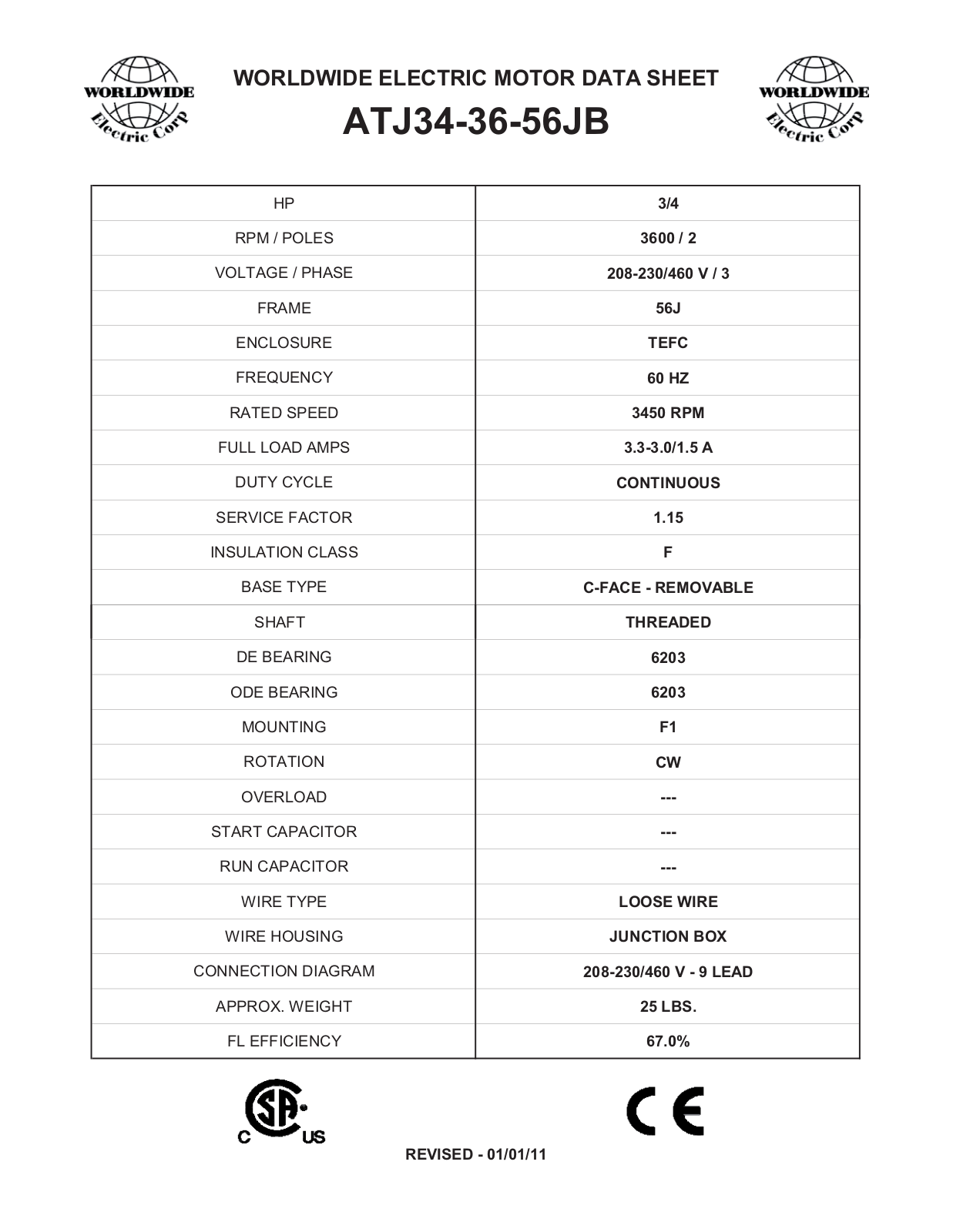 Worldwide Electric Corporation ATJ34-36-56JB Data Sheet