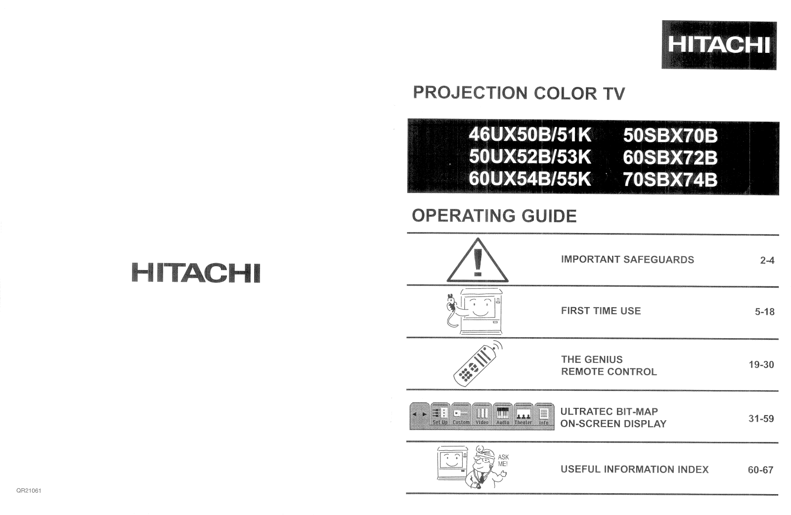 Hitachi 70SBX74B User Manual