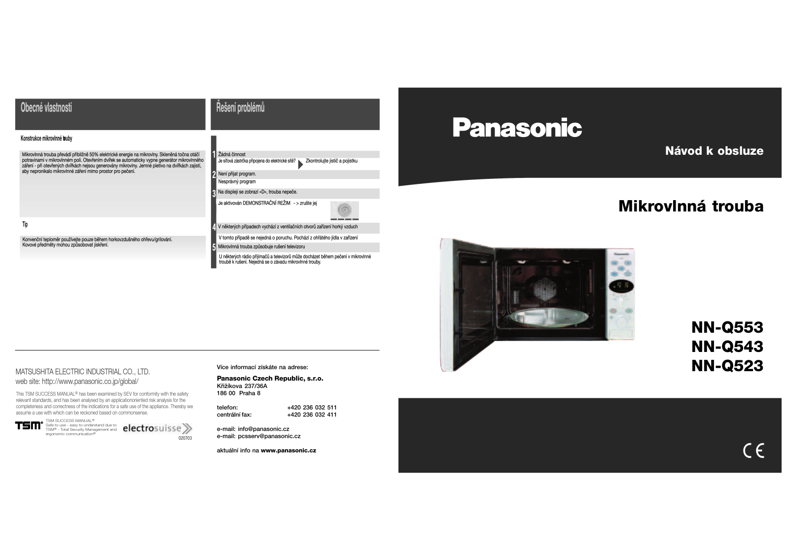 Panasonic NN-Q553, NN-Q523, NN-Q543 User Manual