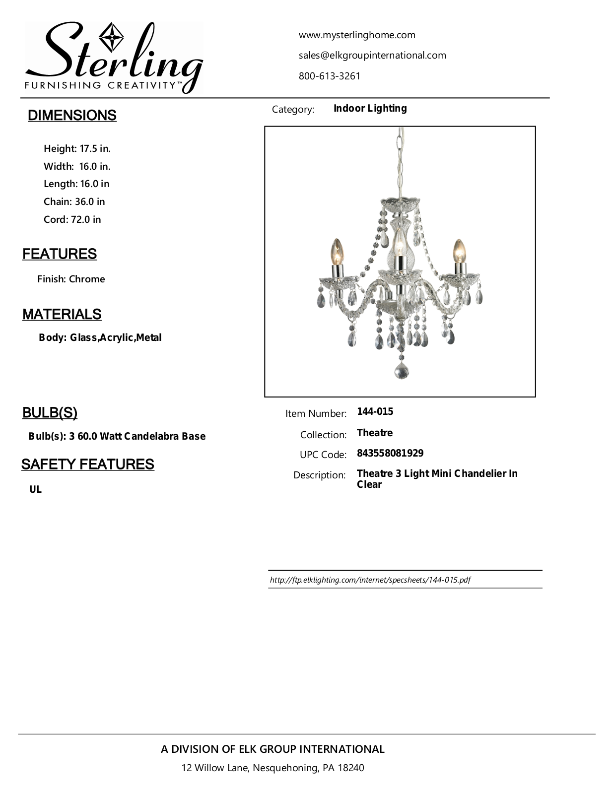 ELK Home 144015 User Manual