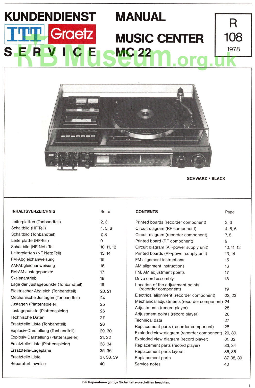 ITT Mc 22 User Manual