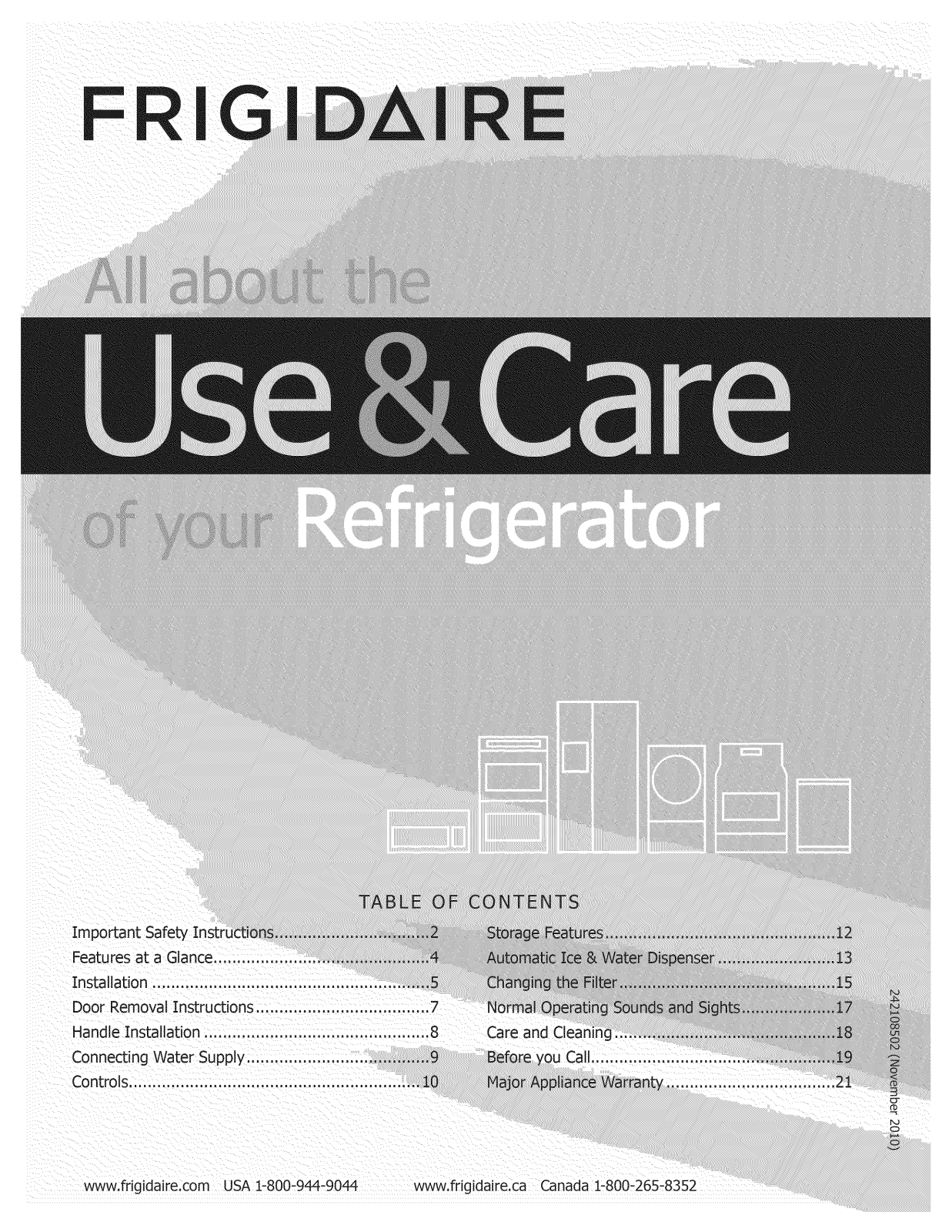 Frigidaire LGHC2342LP2, LGHC2342LF3, LGHC2342LF2, LGHC2342LF1, LGHC2342LE2 Owner’s Manual