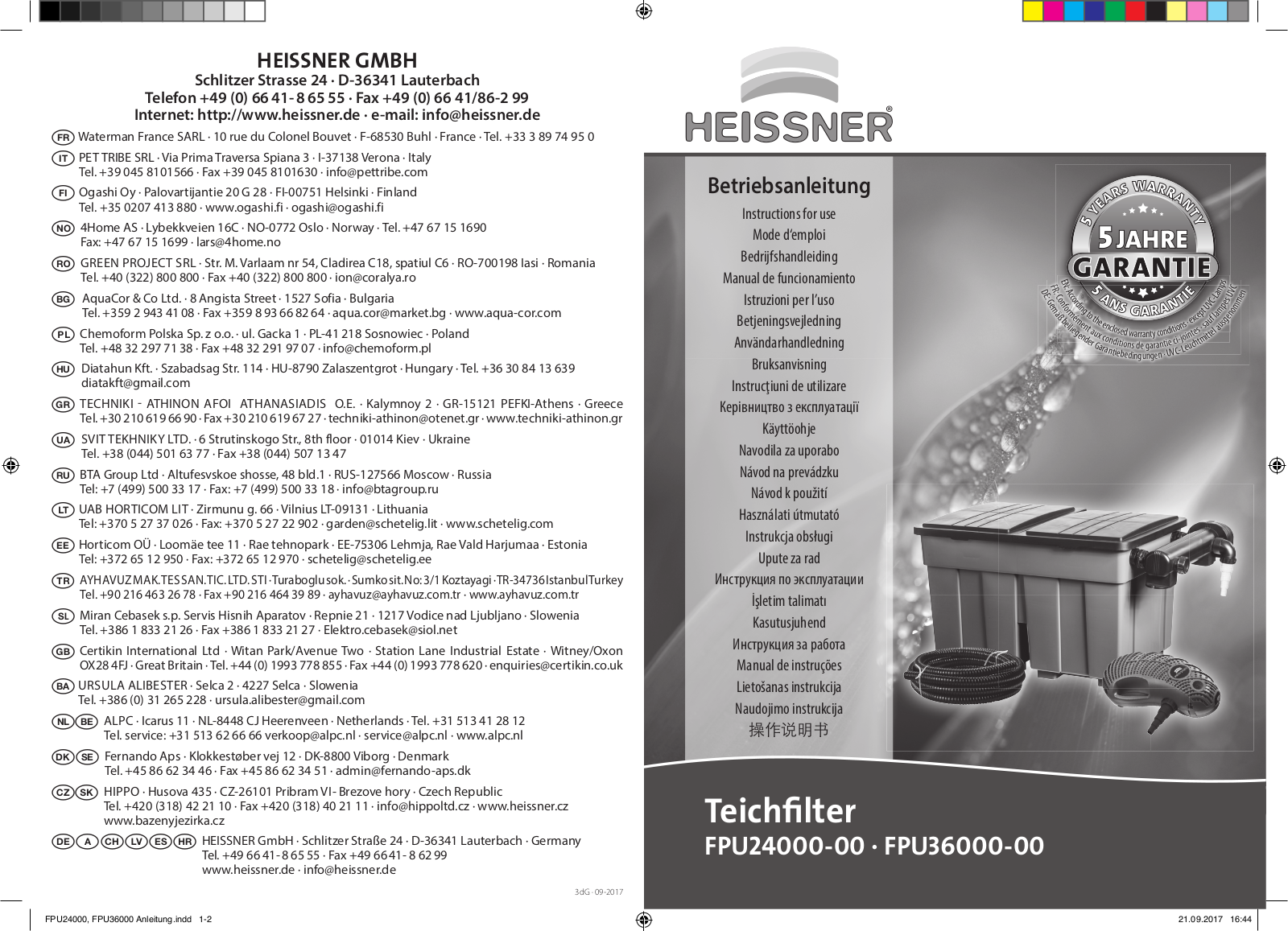 Heissner FPU24000 operation manual