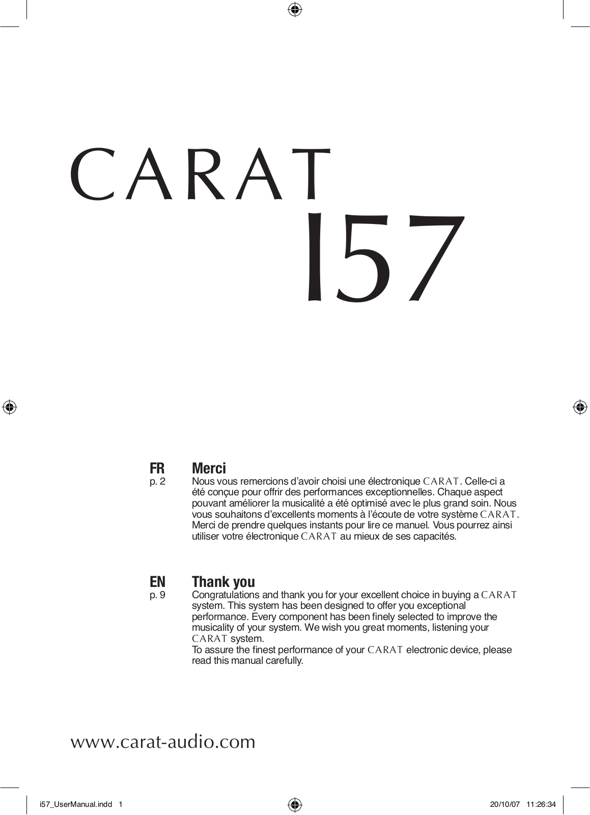 CARAT I57 User Manual