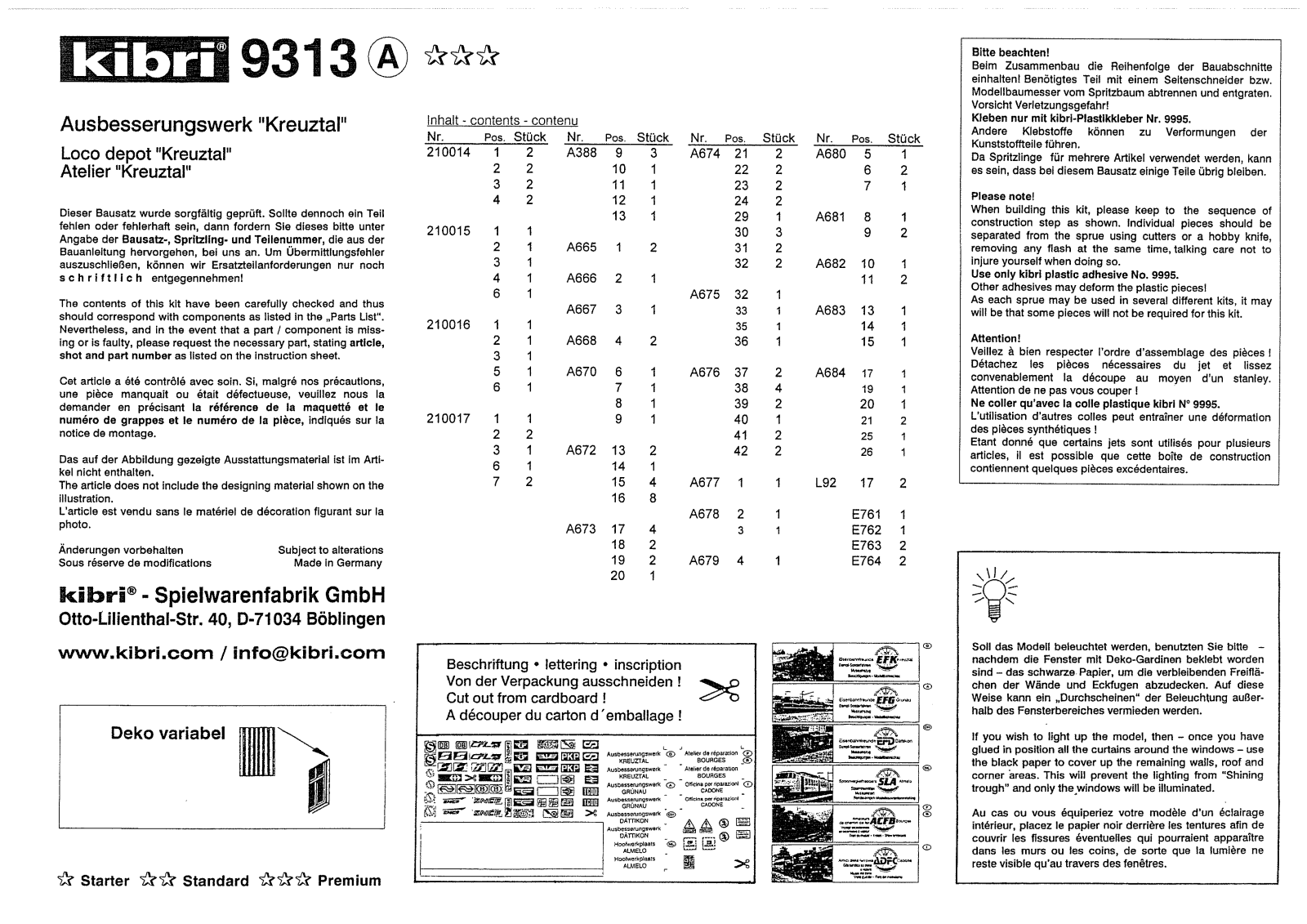 Kibri 9313 User Manual