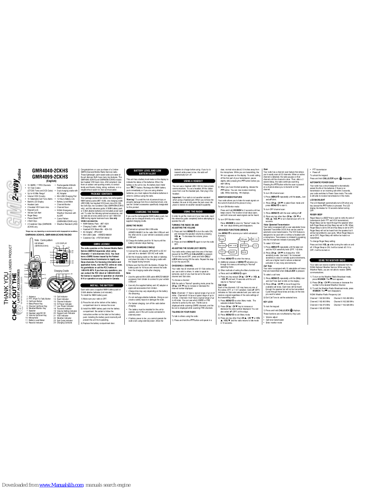 Uniden GMR4099-2CKHS User Manual