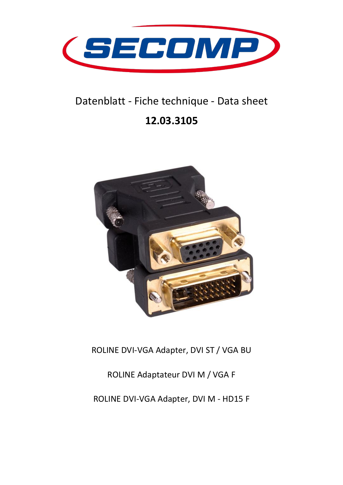 ROLINE 12033105 Datasheet - ManualMachine.com