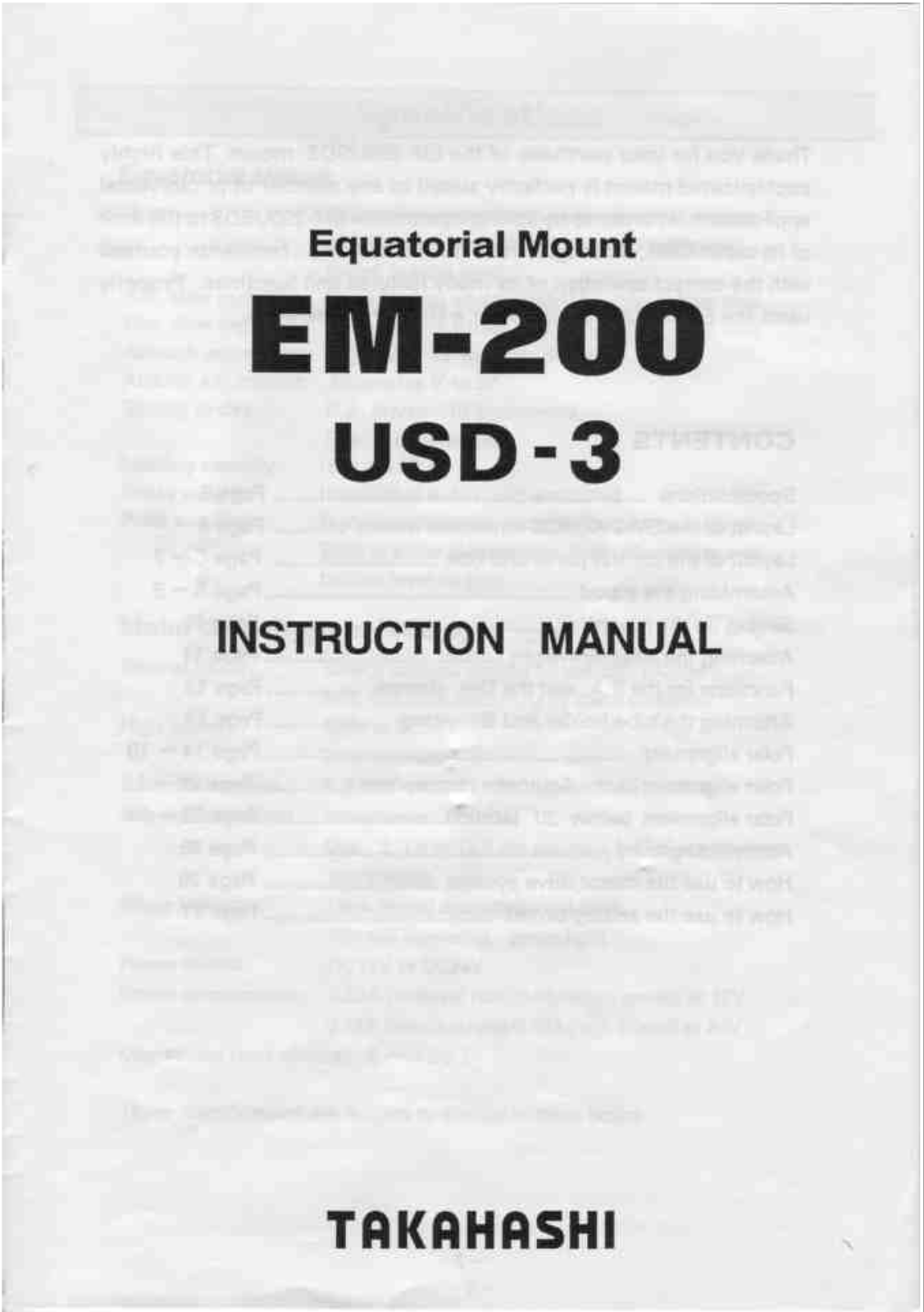 Takahashi EM-200 USD III User Manual