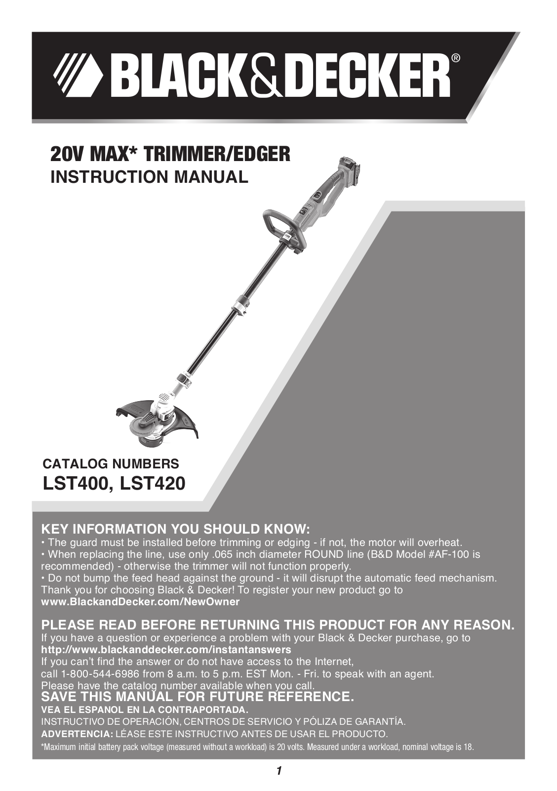 Black & Decker LST420, LST400R, LST400, LST420R User Manual