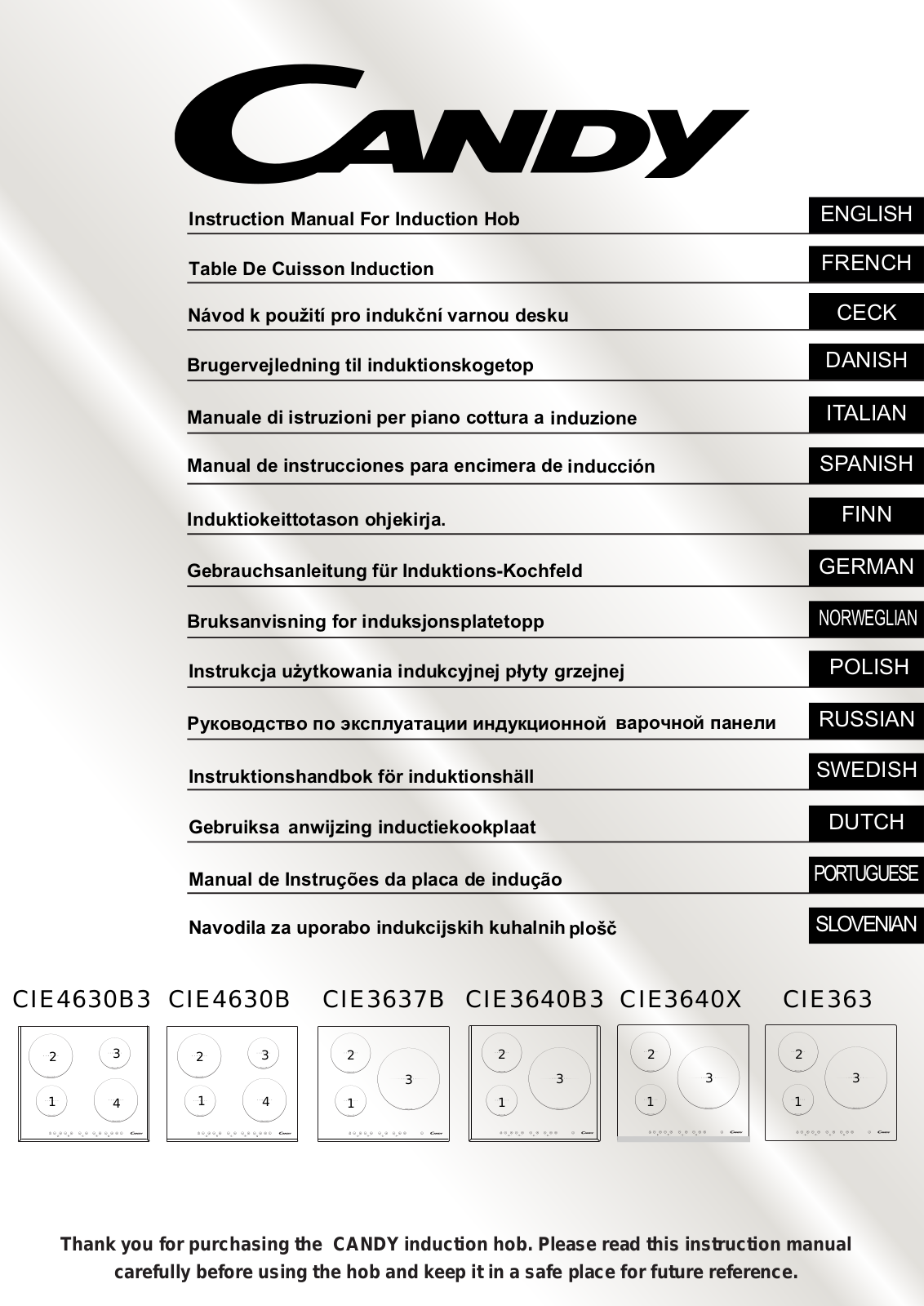 Candy CI 630 L User Manual