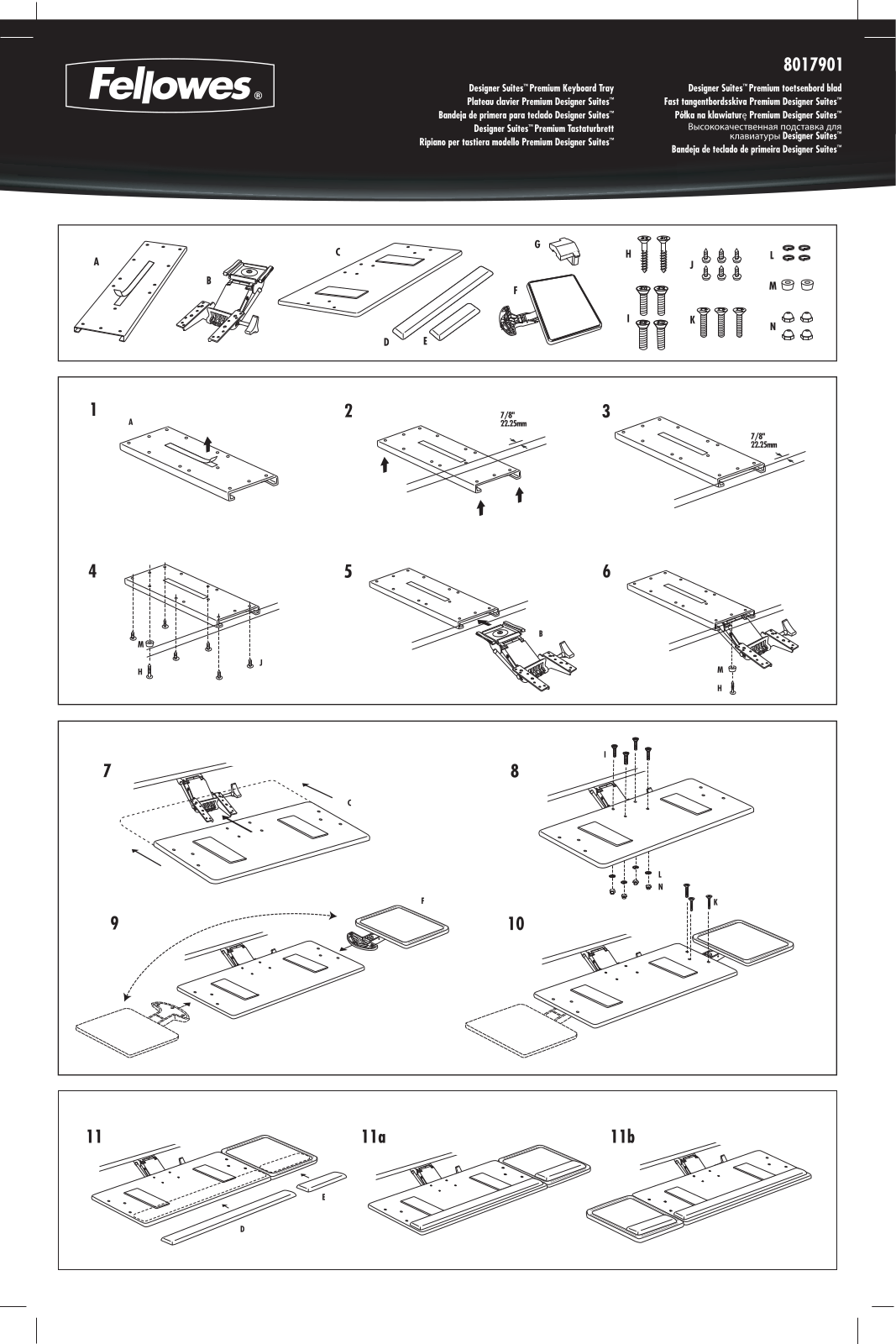 Fellowes Designer Suites Premium Keyboard Tray User Manual