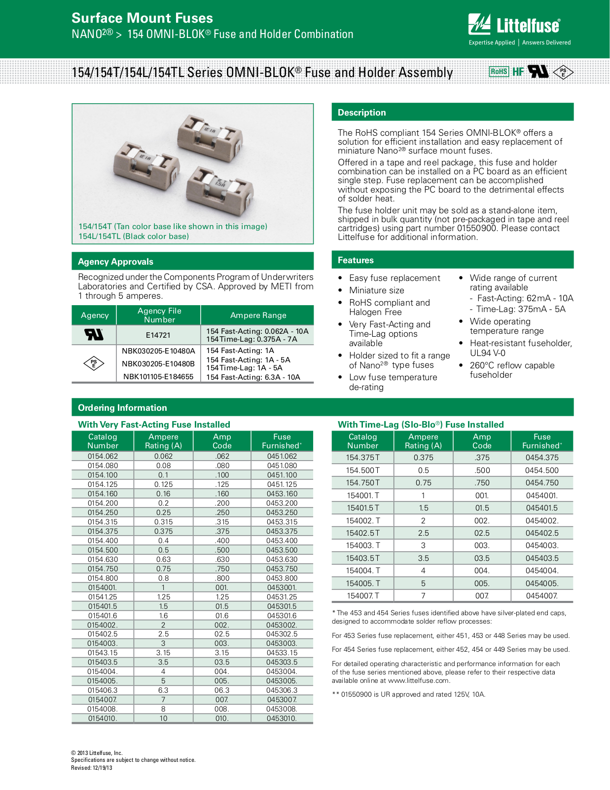 Littelfuse 154tl User Manual