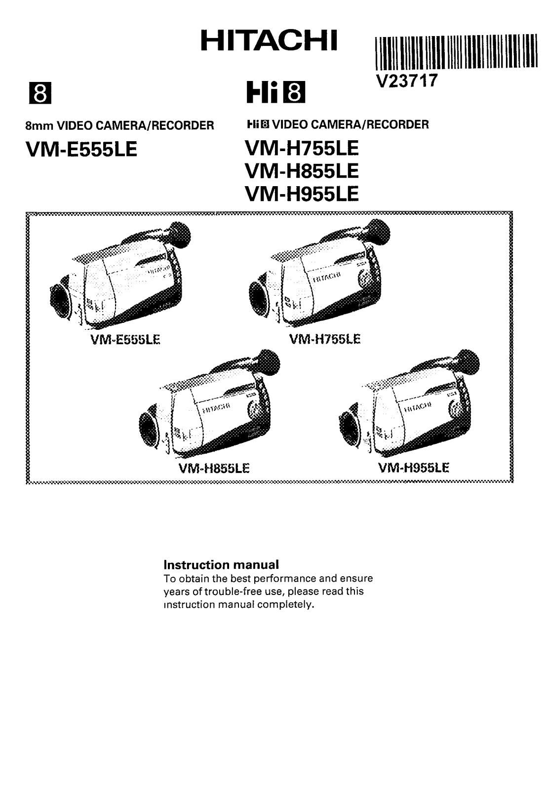 Hitachi VMH755LE, VMH955LE, VME555LE, VMH855LE User Manual