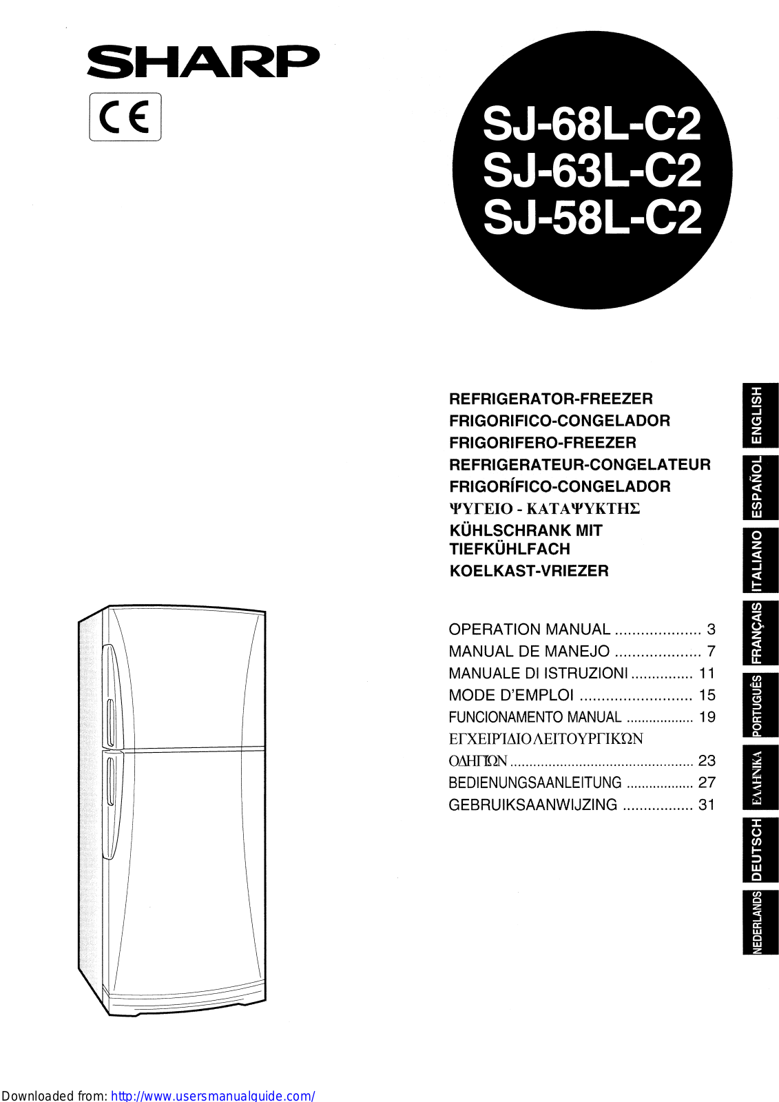 SHARP SJ-68L-C2/SJ-63L-C2/SJ-58L-C2 User Manual