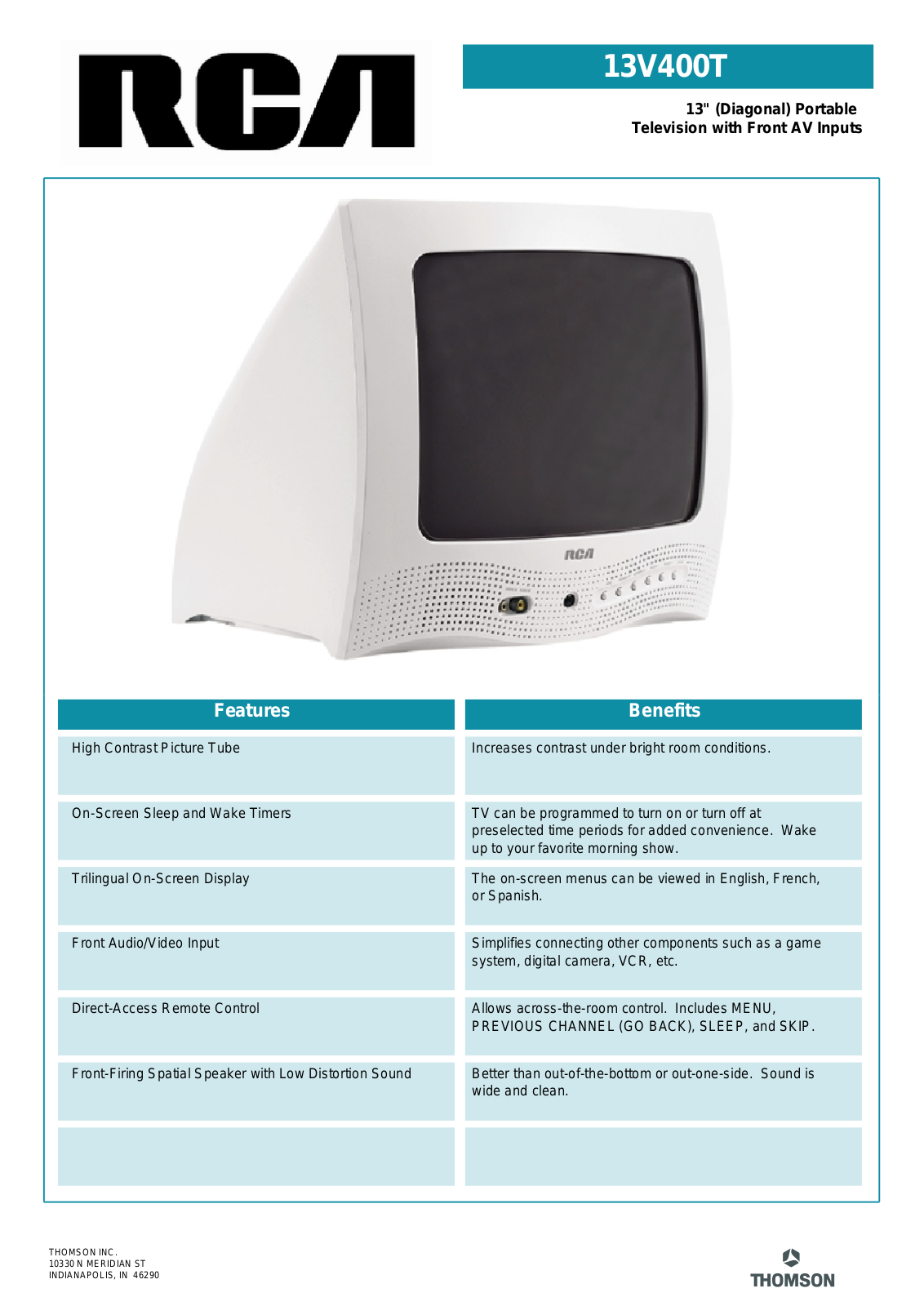 RCA 13V400T User Manual