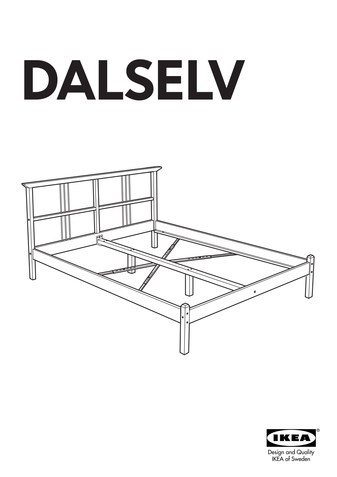 IKEA DALSELV BED FRAME FULL-DOUBLE, DALSELV BED FRAME QUEEN Assembly Instruction