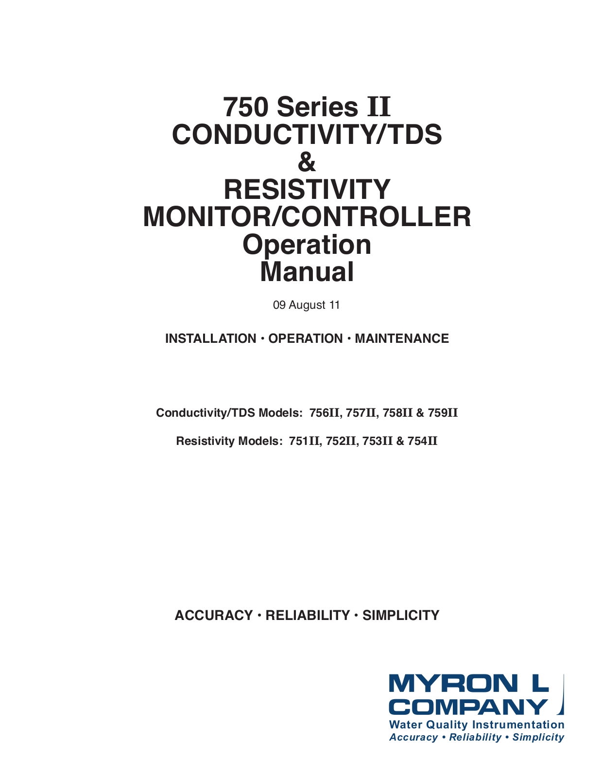 Myron L 729II User Manual