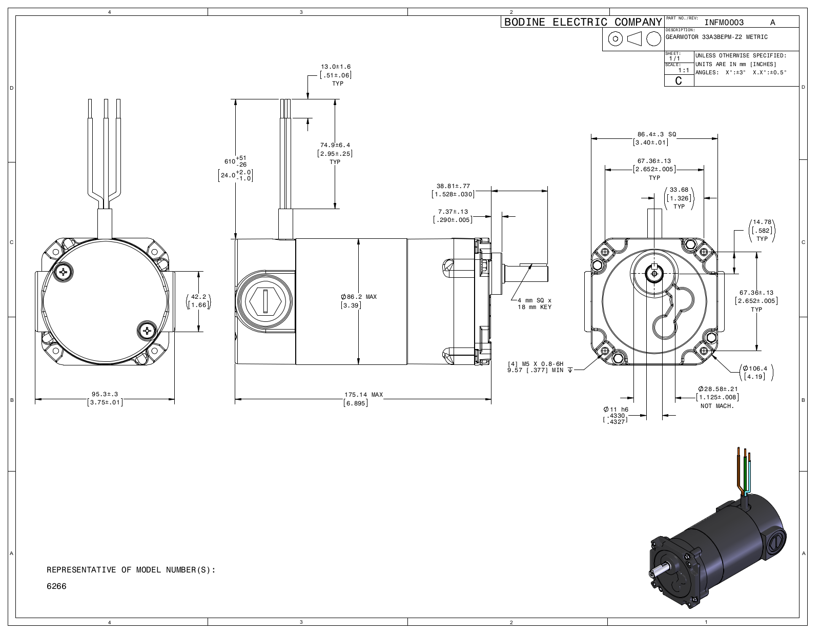 Bodine 6266 Reference Drawing