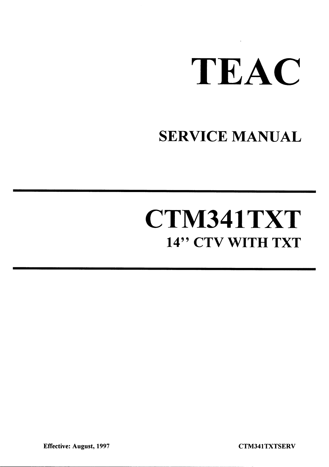 TEAC CTM-341-TXT Service manual