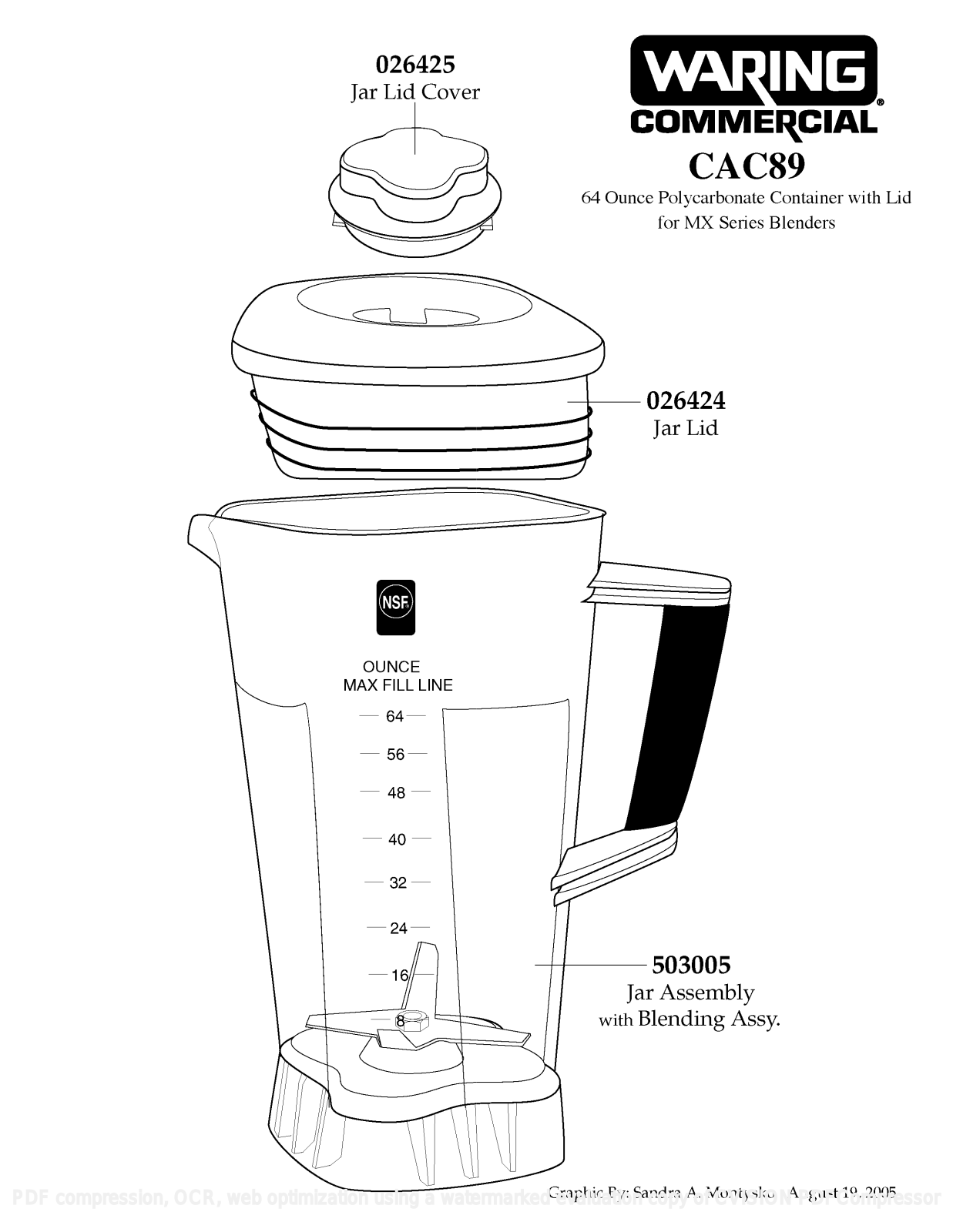 Waring CAC89 Parts List