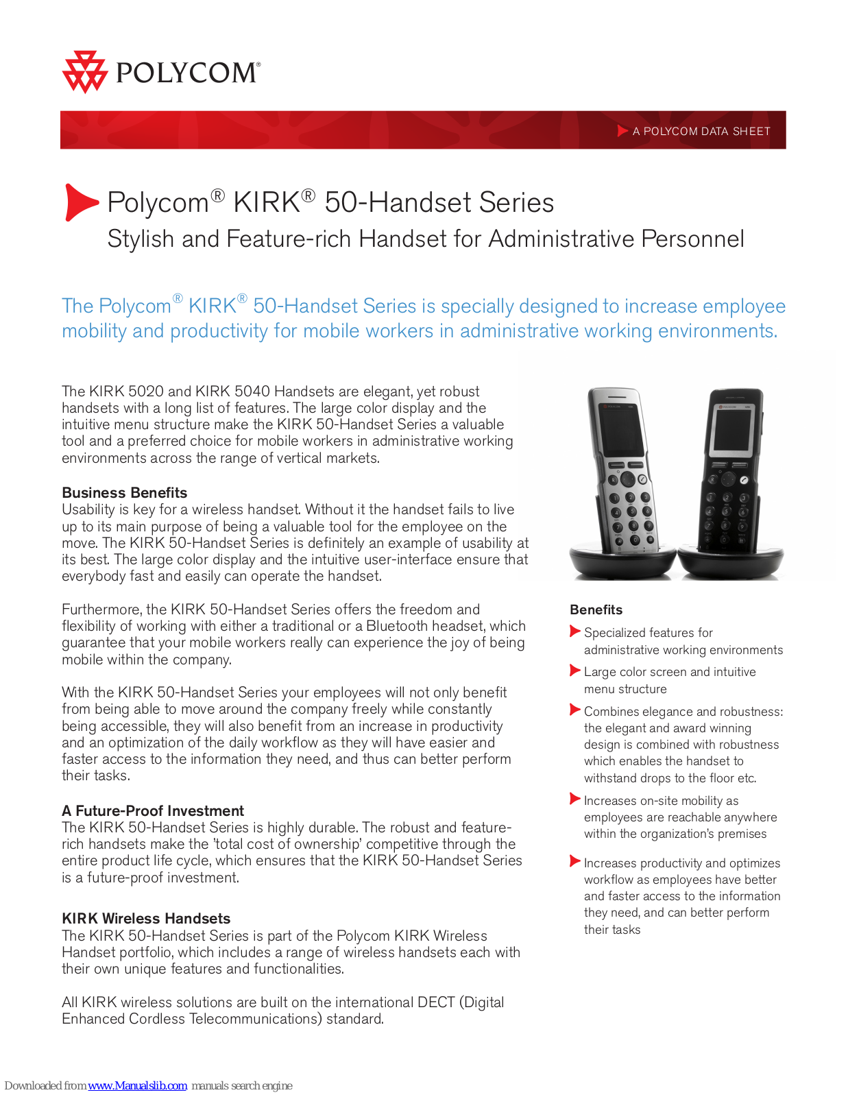 Polycom KIRK 5020, KIRK 50-Handset Series Datasheet