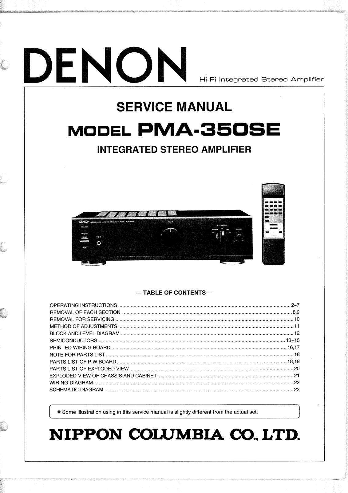 Denon PMA-350SE Service Manual
