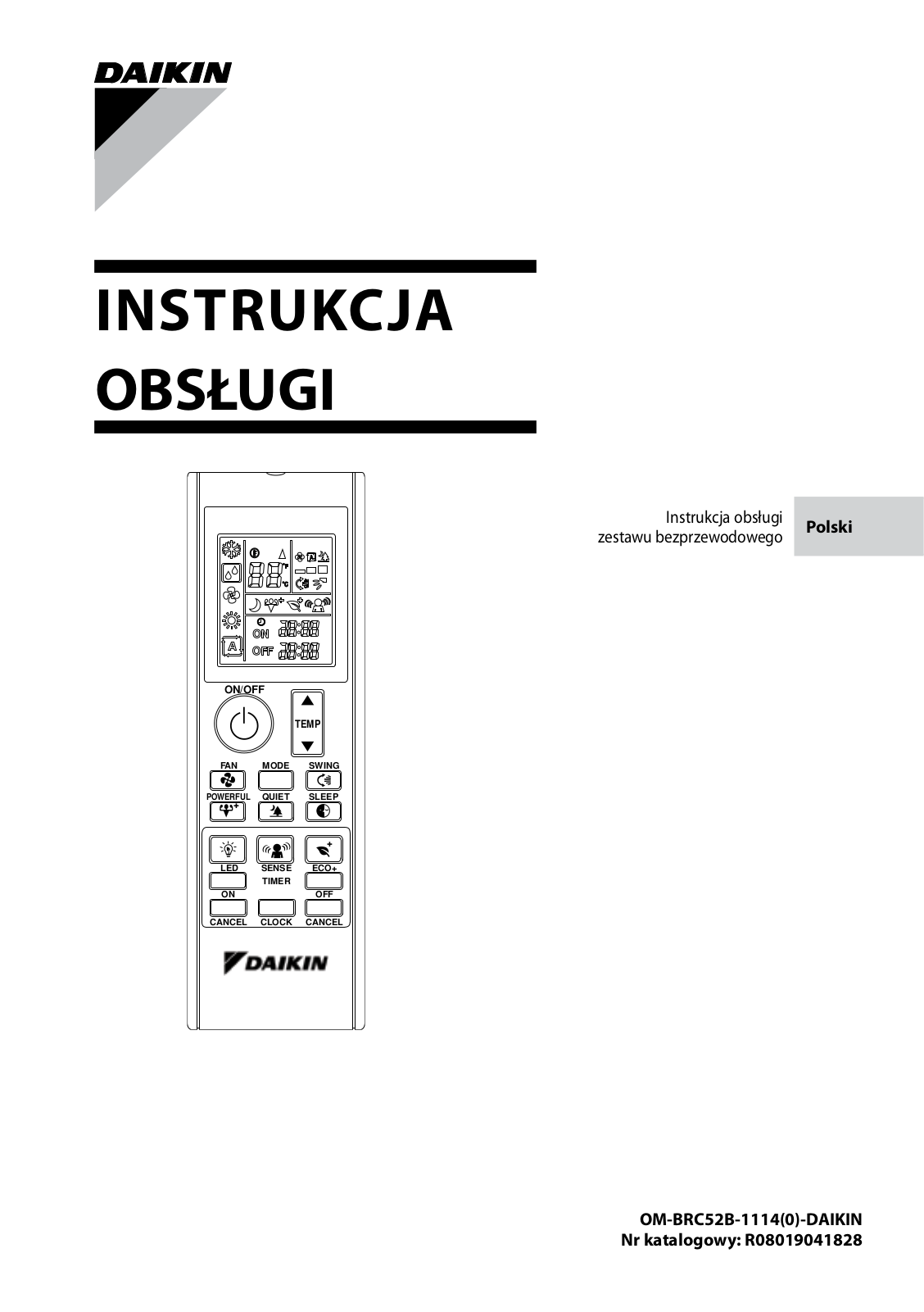 Daikin BRC52B61, BRC52B62, BRC52B63 Operation manuals