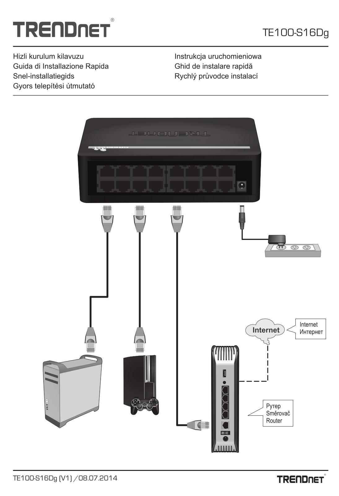 Trendnet TE100-S16Dg Quick Installation Guide