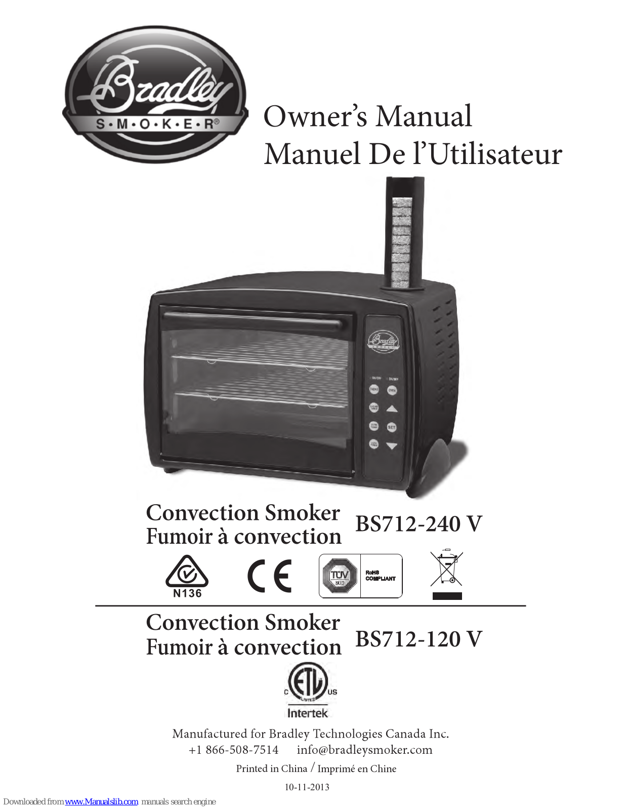 Bradley Smoker BS712 Owner's Manual