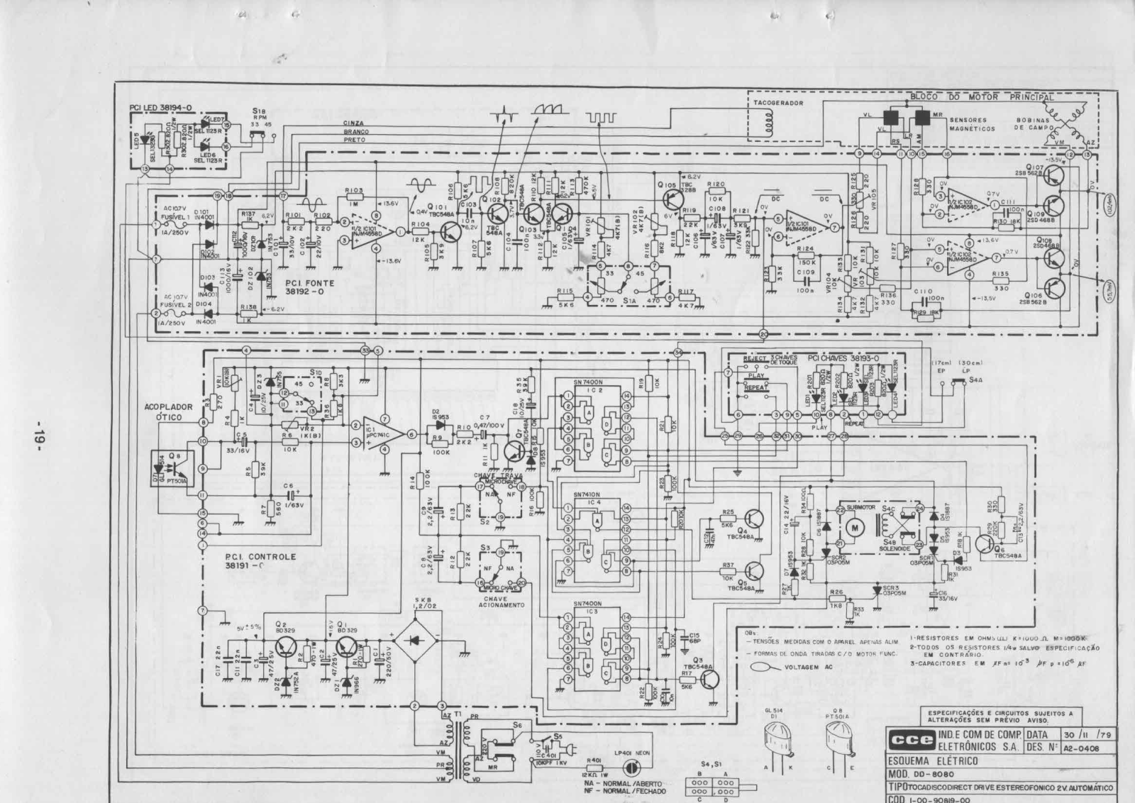 CCE DD-8080 Schematic