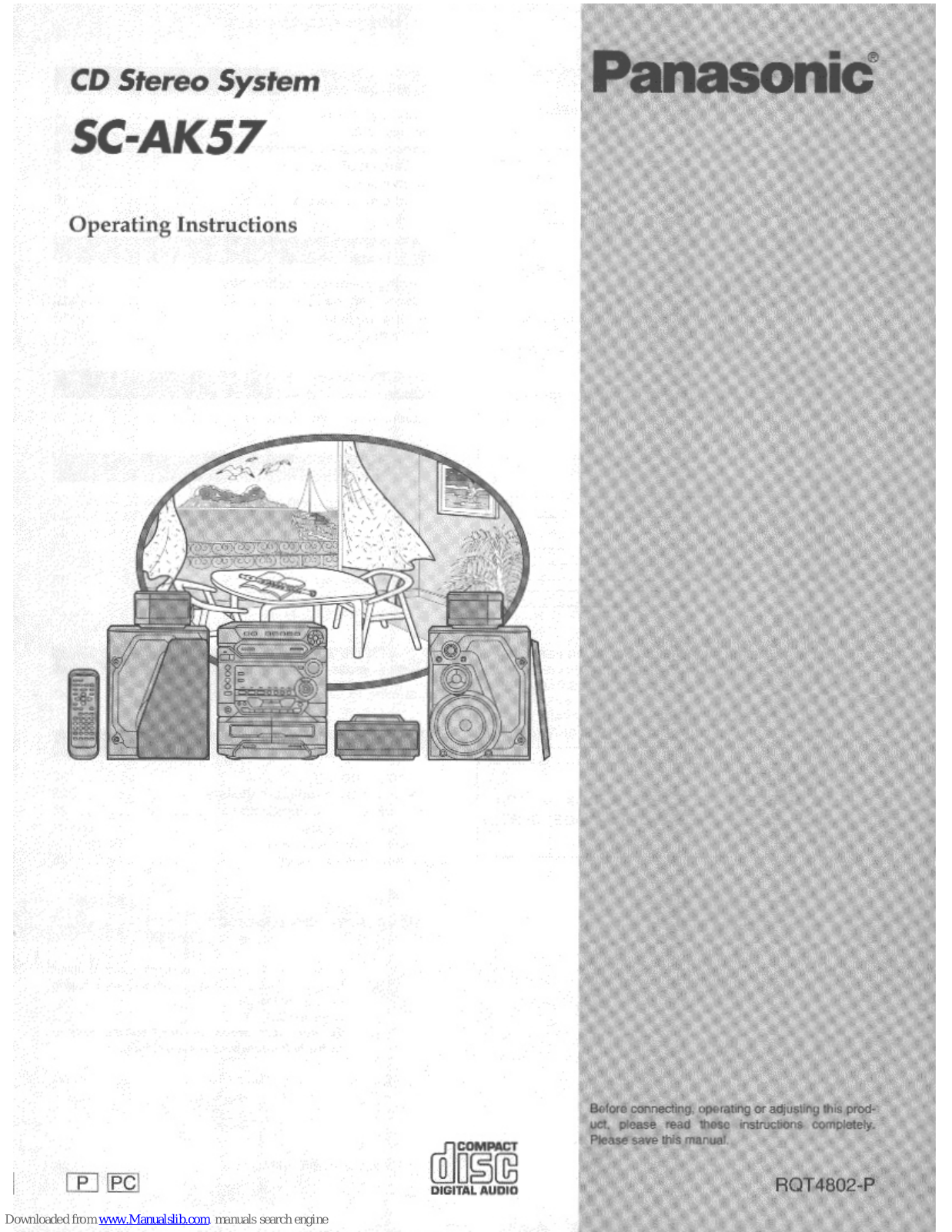 Panasonic SAAK57 - MINI HES W/CD-P Operating Instructions Manual