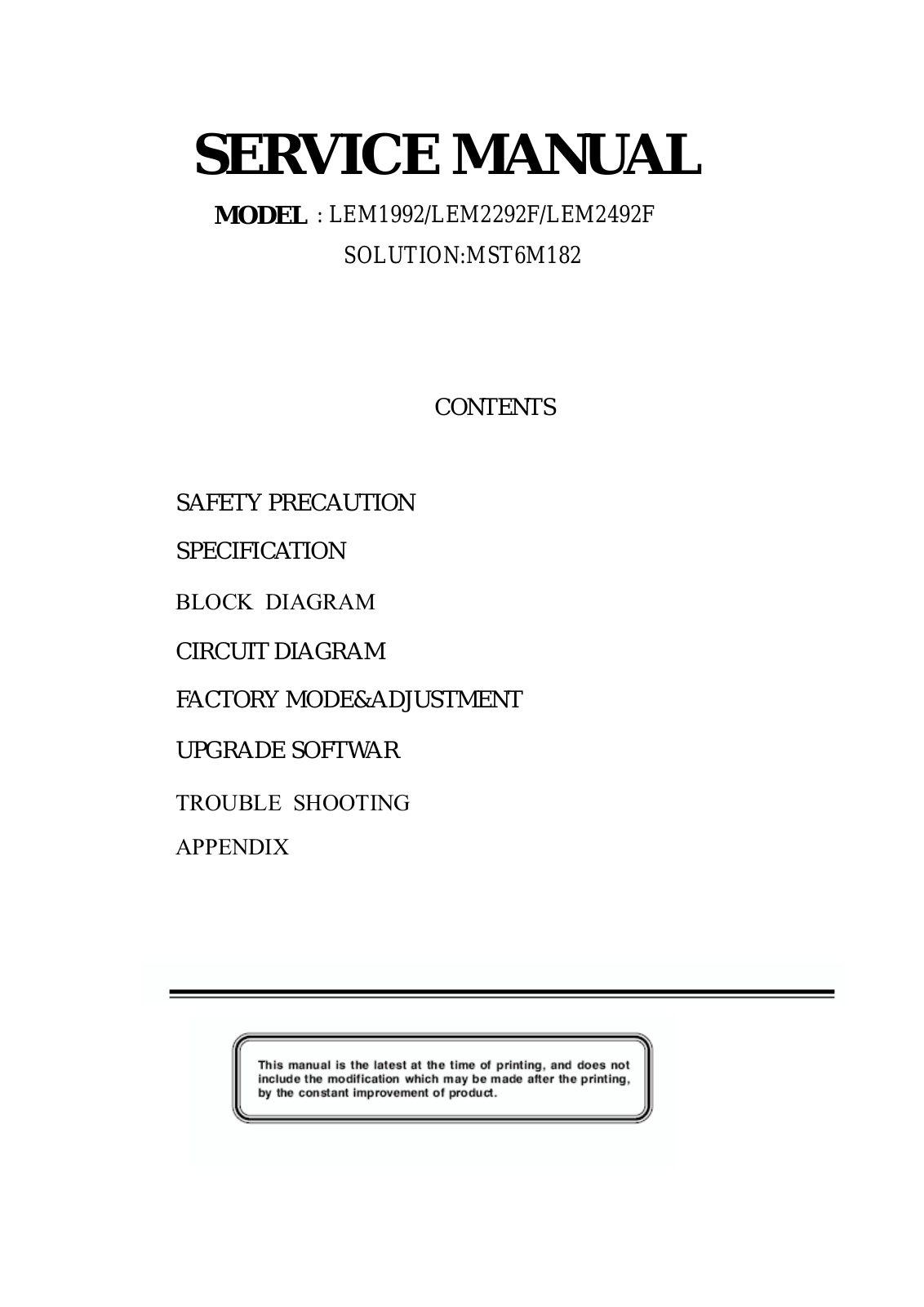 BBK LEM2492F, LEM1992, LEM2292F Schematic