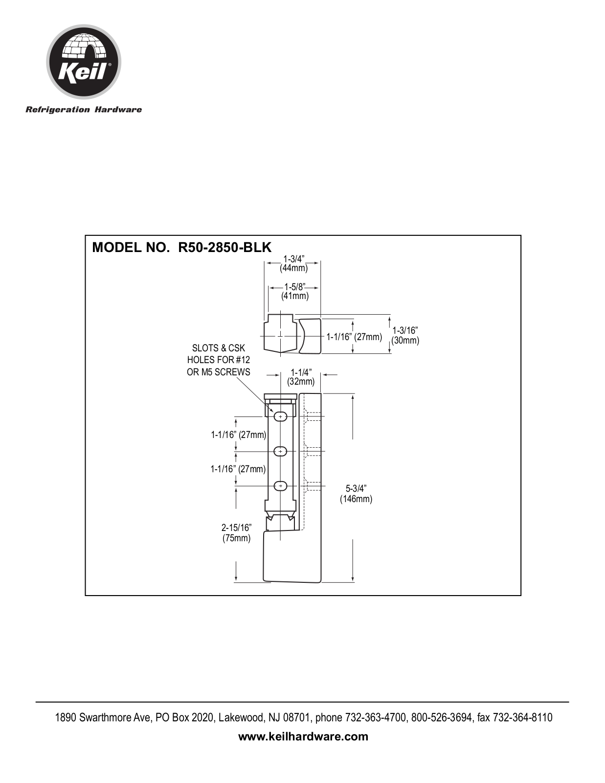 Component Hardware R50-2850-BLK User Manual