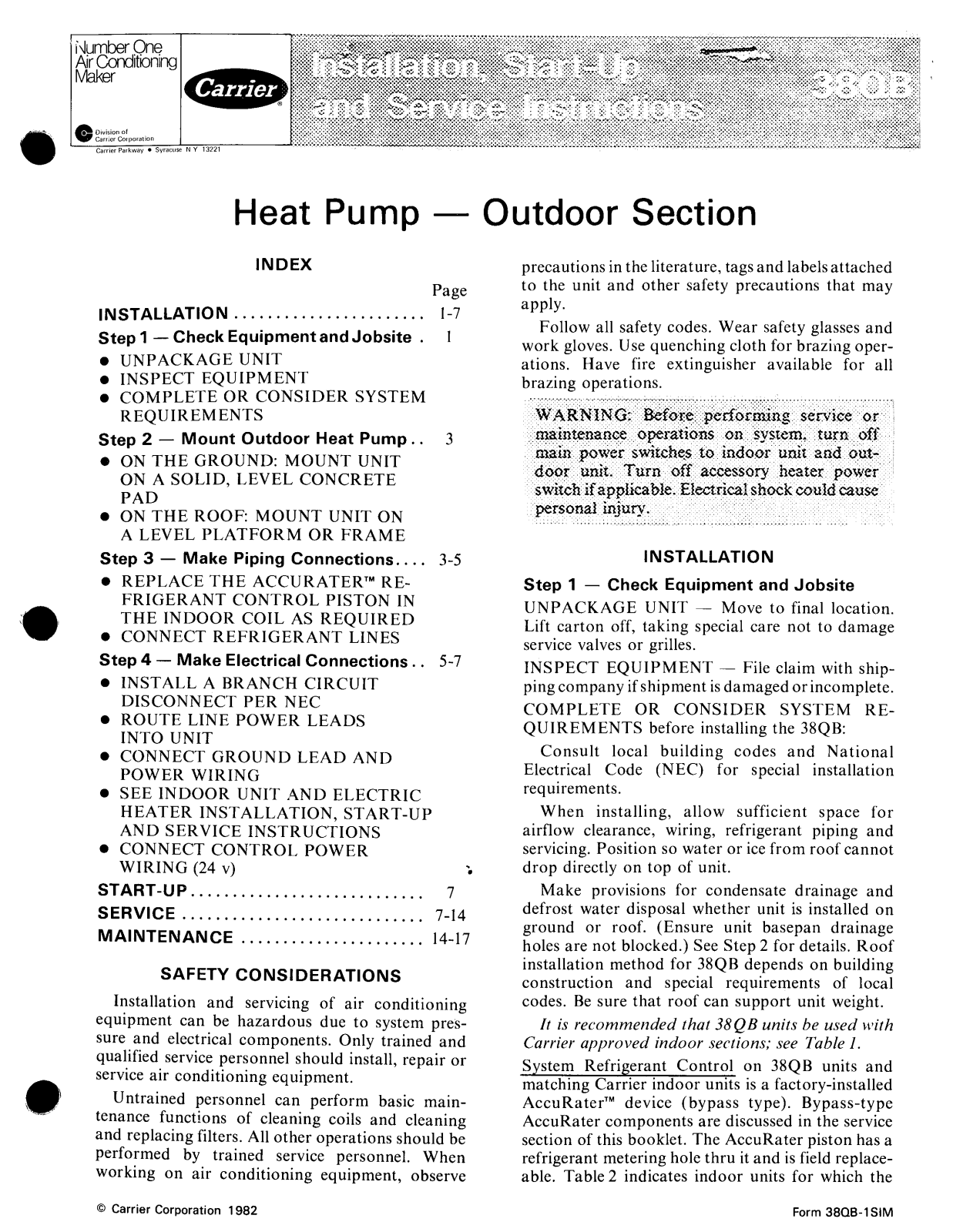 Carrier 380B User Manual