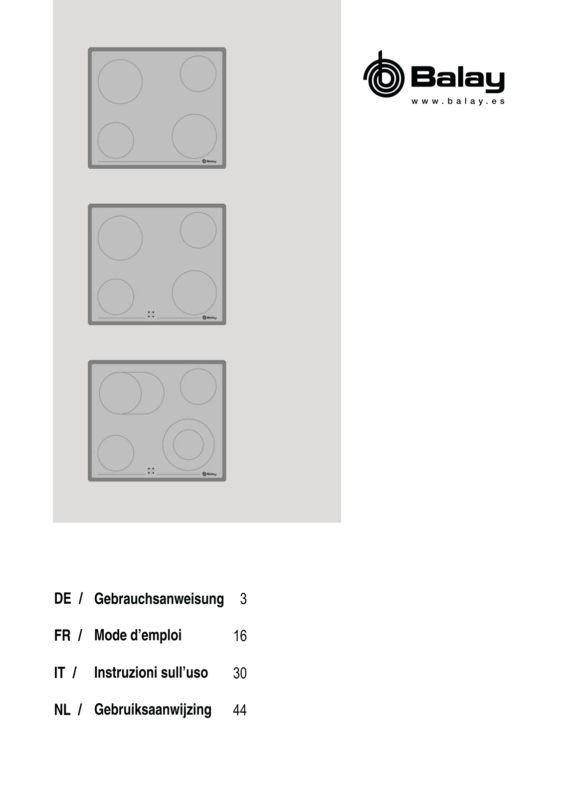 Balay EK2BY56, EK4BY56, EK5BY56 User Manual