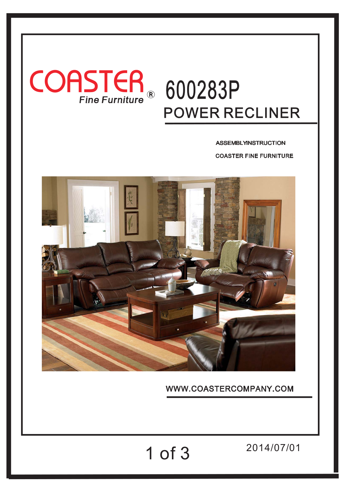 Coaster 600283P Assembly Guide