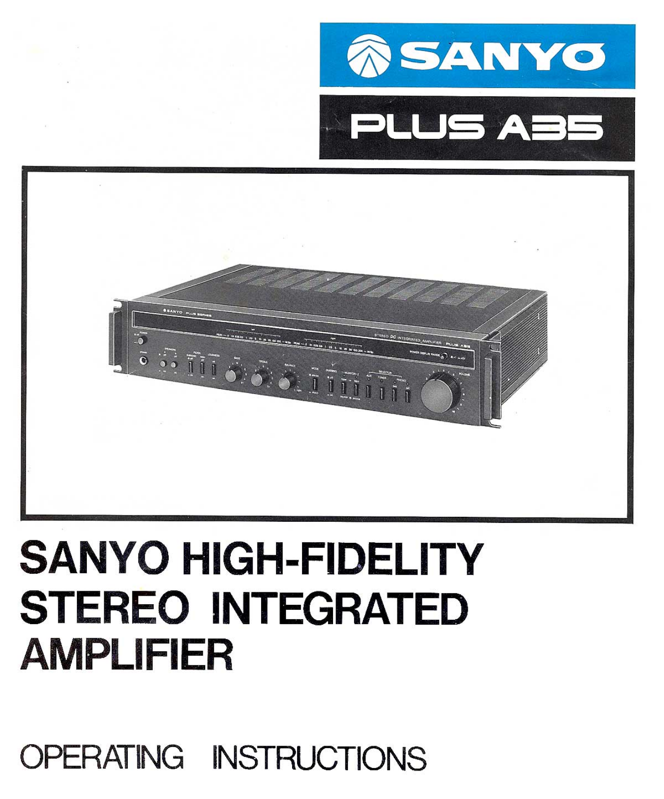 Sanyo PLUSA-35 Owners manual