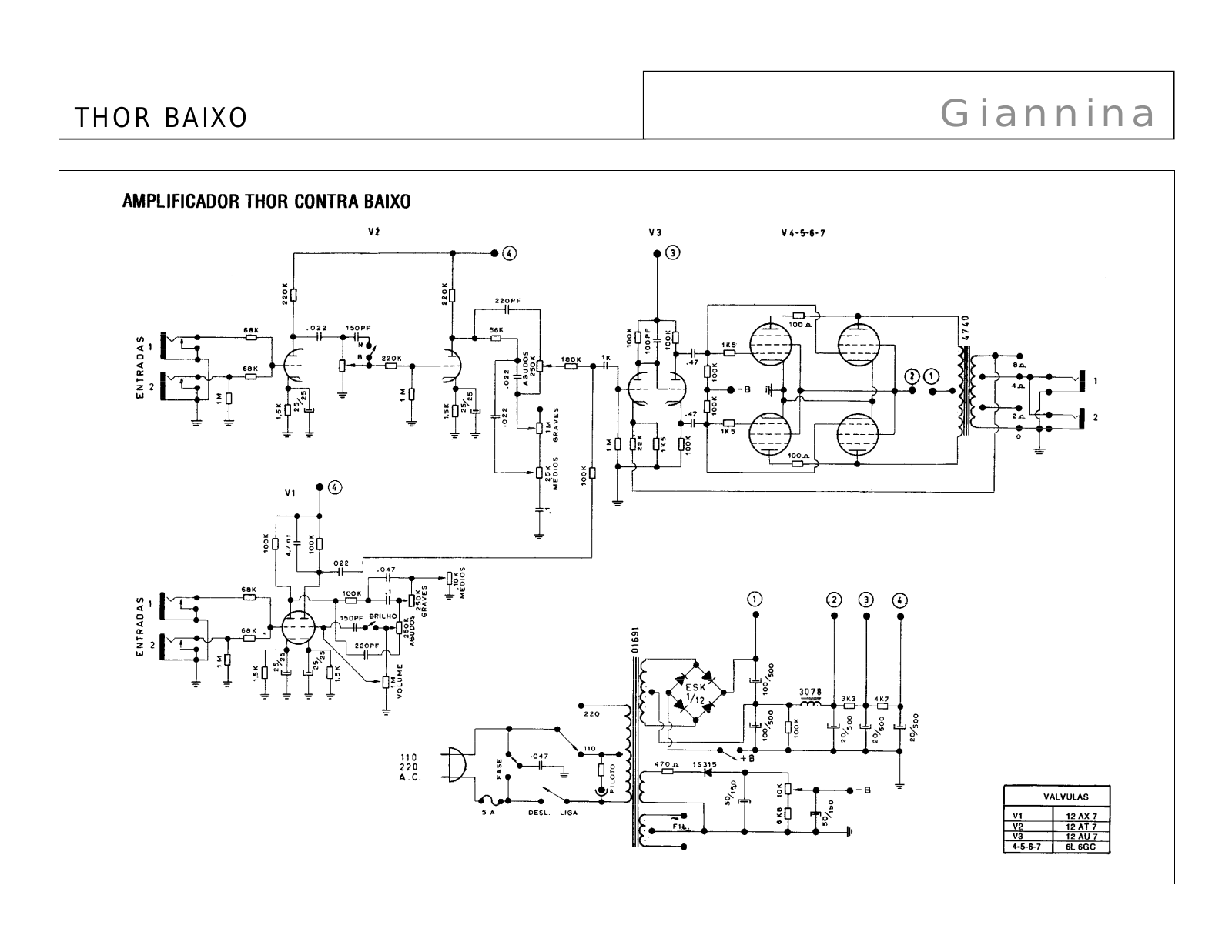 Giannini Thor Baixo Schematic